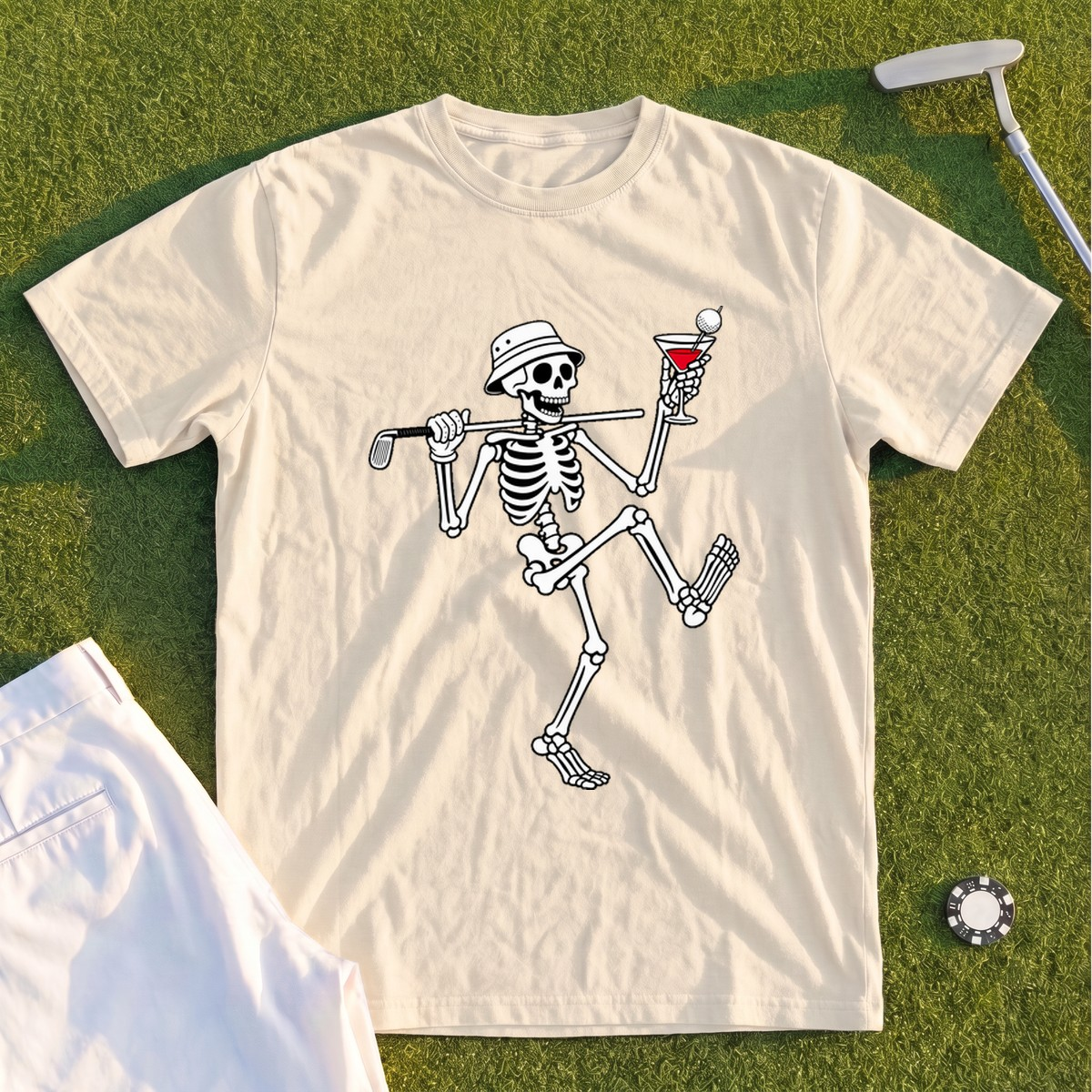 Martini Skeleton Strut Premium Tee