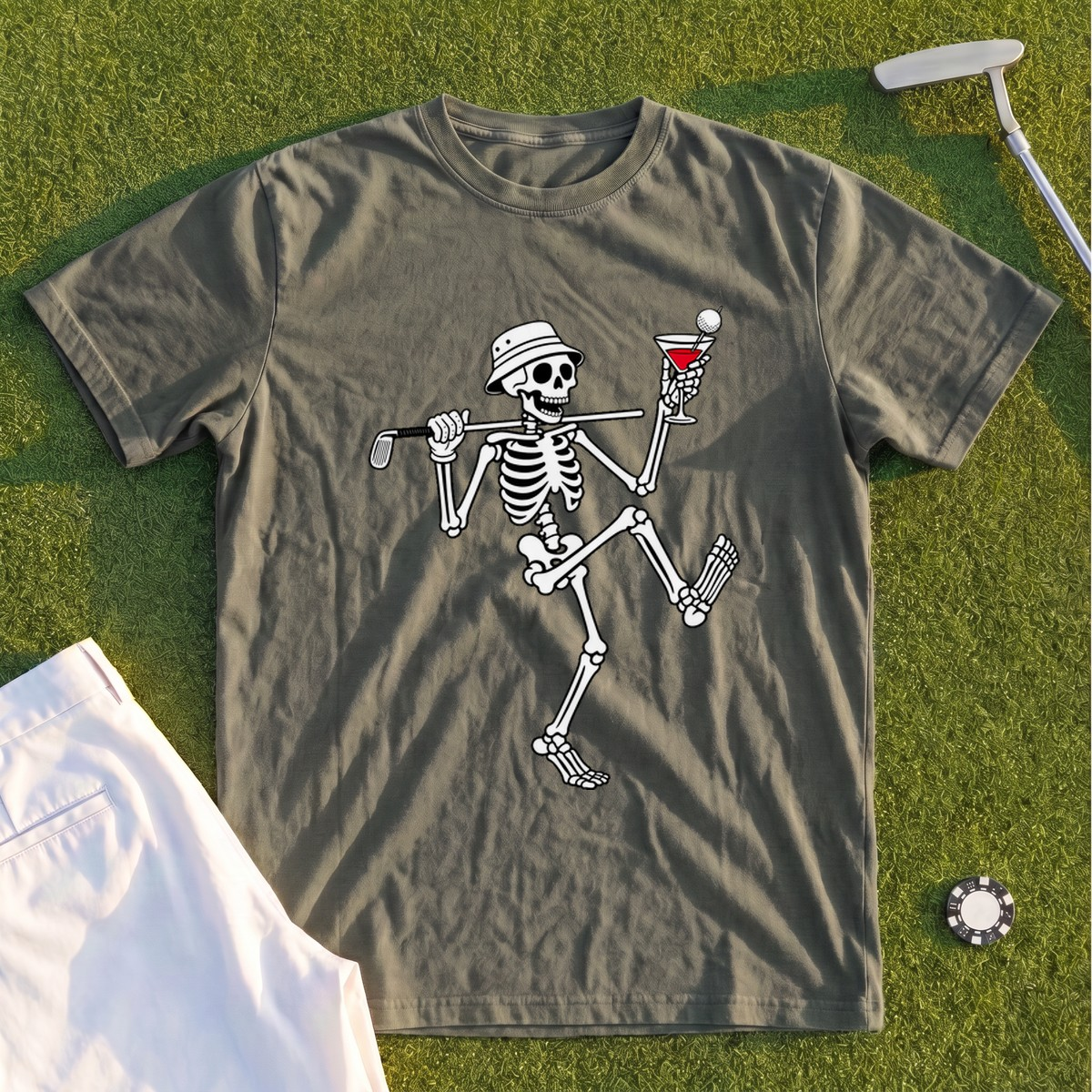 Martini Skeleton Strut Premium Tee