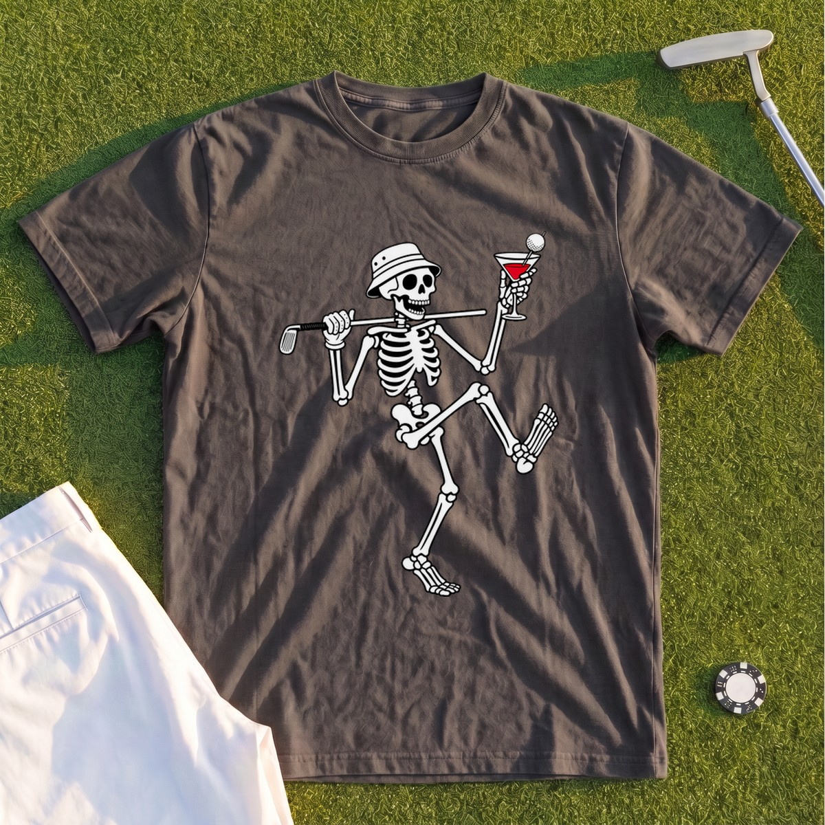 Martini Skeleton Strut Premium Tee