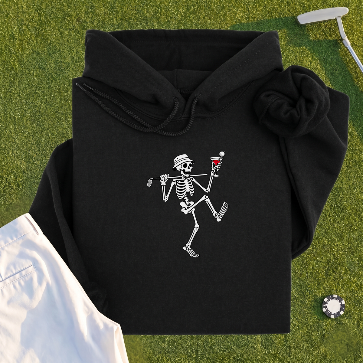 Martini Skeleton Strut Hoodie