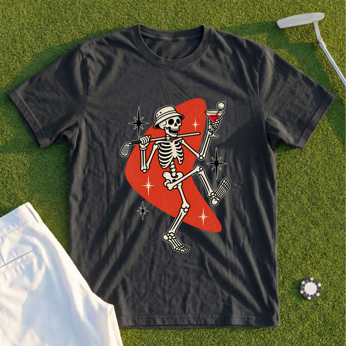 Martini Skeleton Strut Propaganda Tee