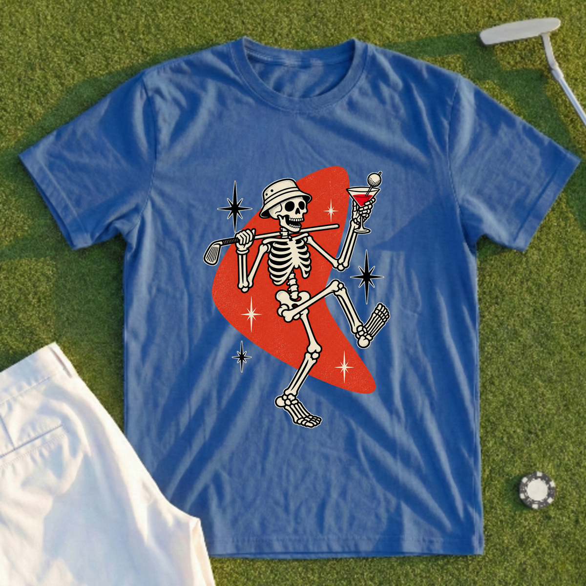Martini Skeleton Strut Propaganda Tee