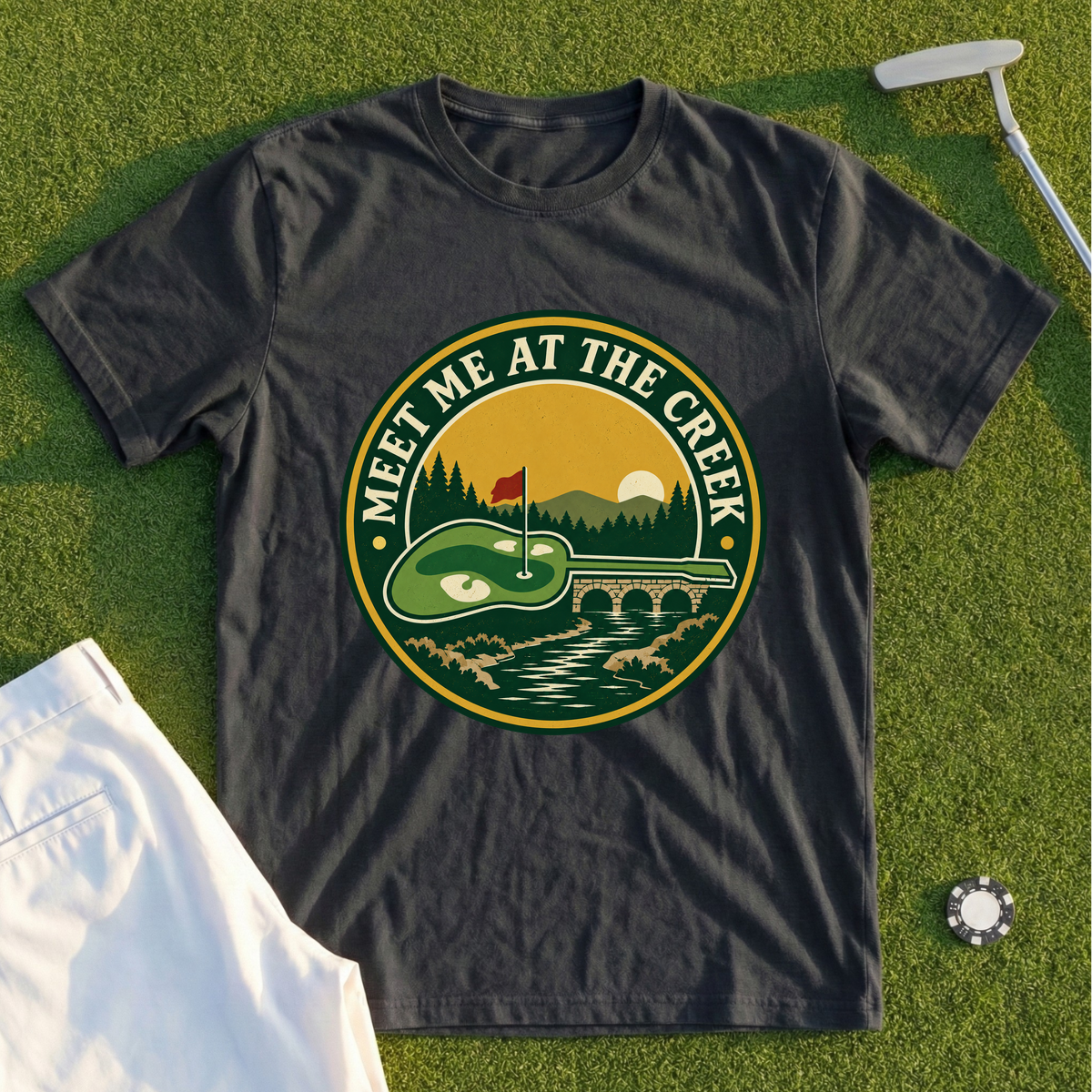 Meet Me At The Creek Park Badge Tee