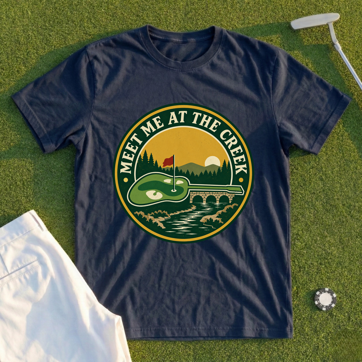 Meet Me At The Creek Park Badge Tee