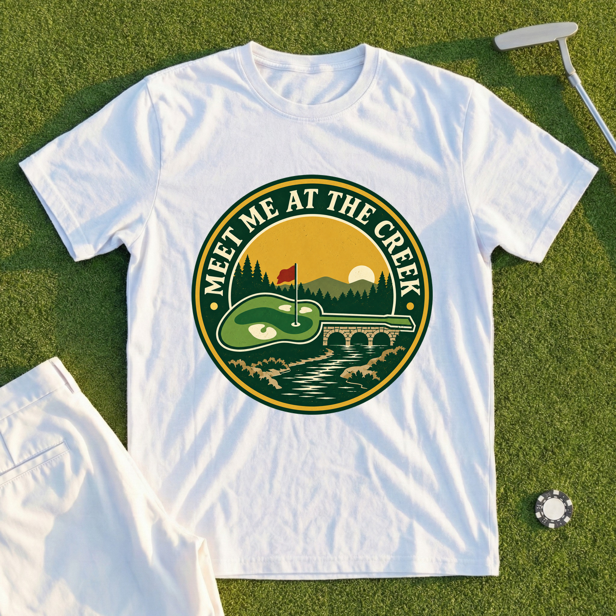 Meet Me At The Creek Park Badge Tee