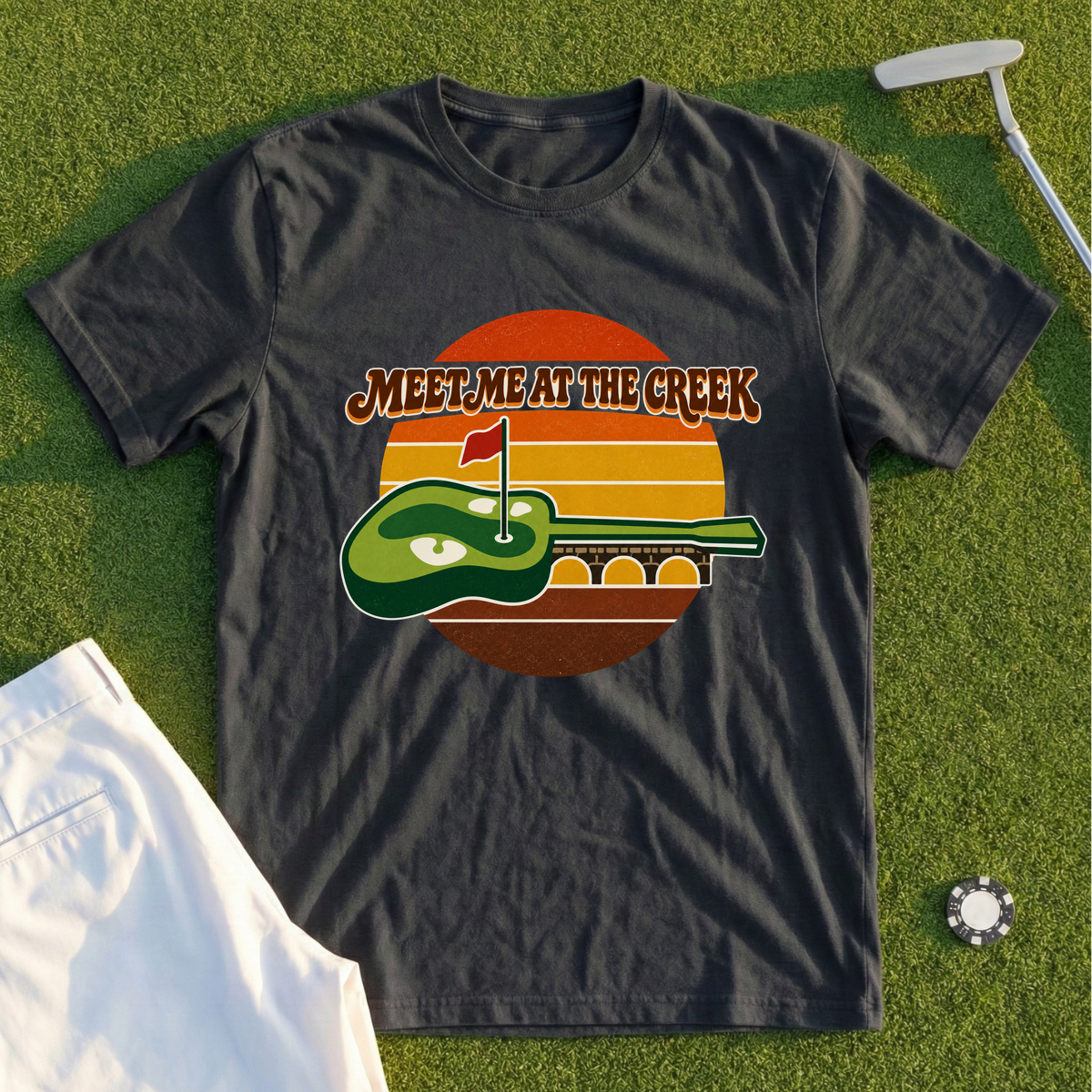 Meet Me At The Creek Retro Sunset Tee