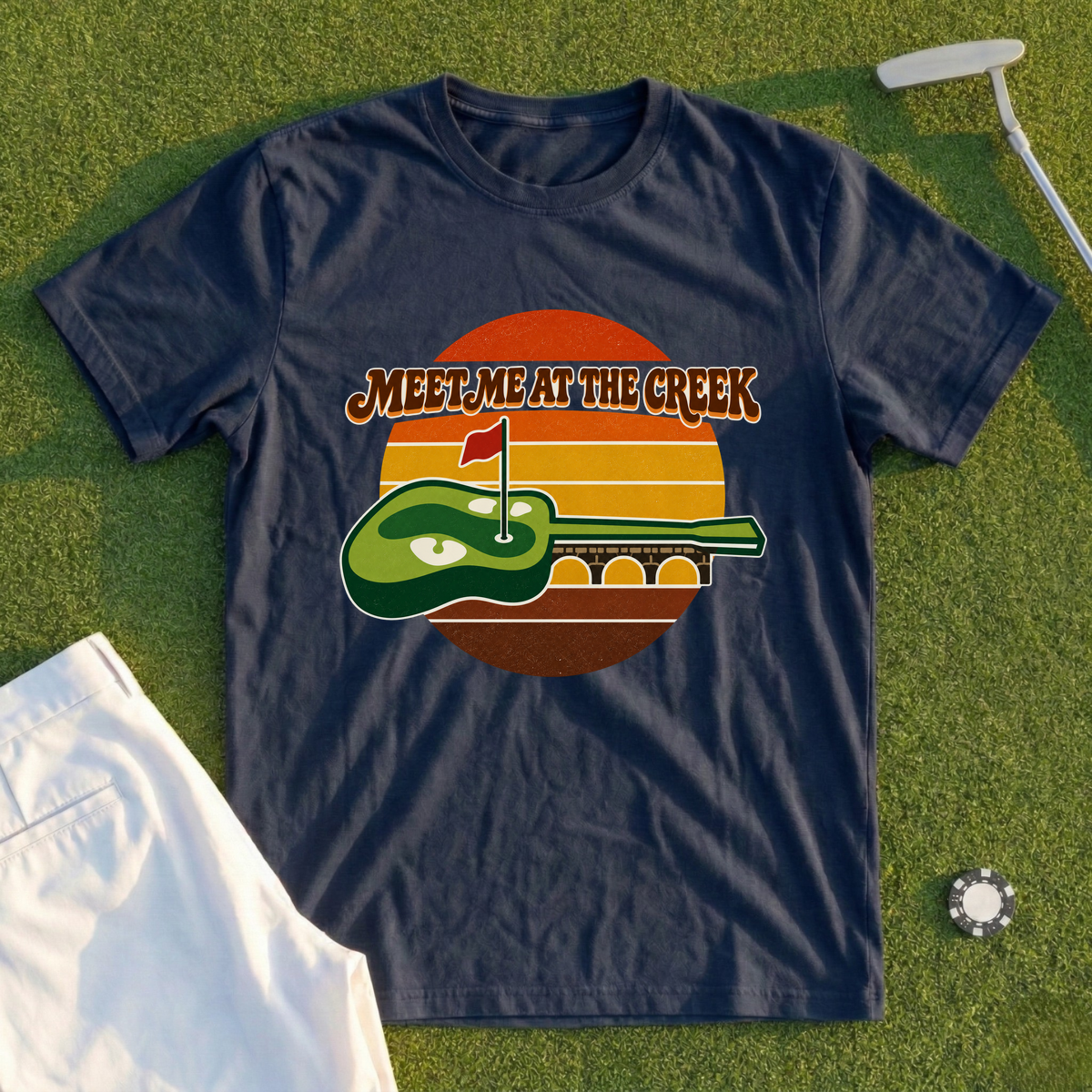 Meet Me At The Creek Retro Sunset Tee