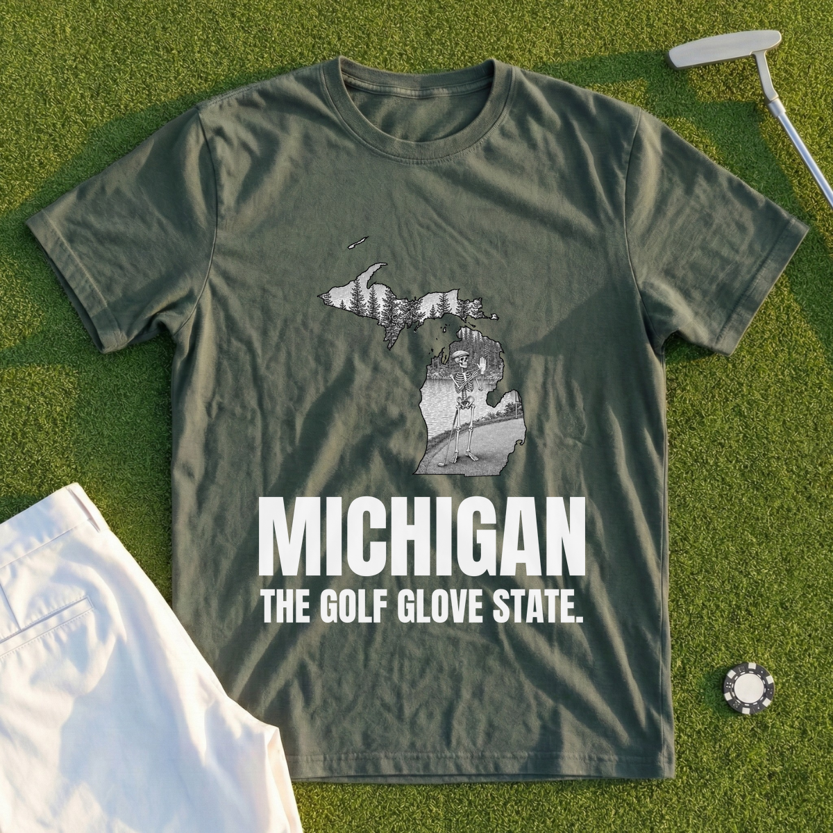Michigan The Golf Glove State Tee