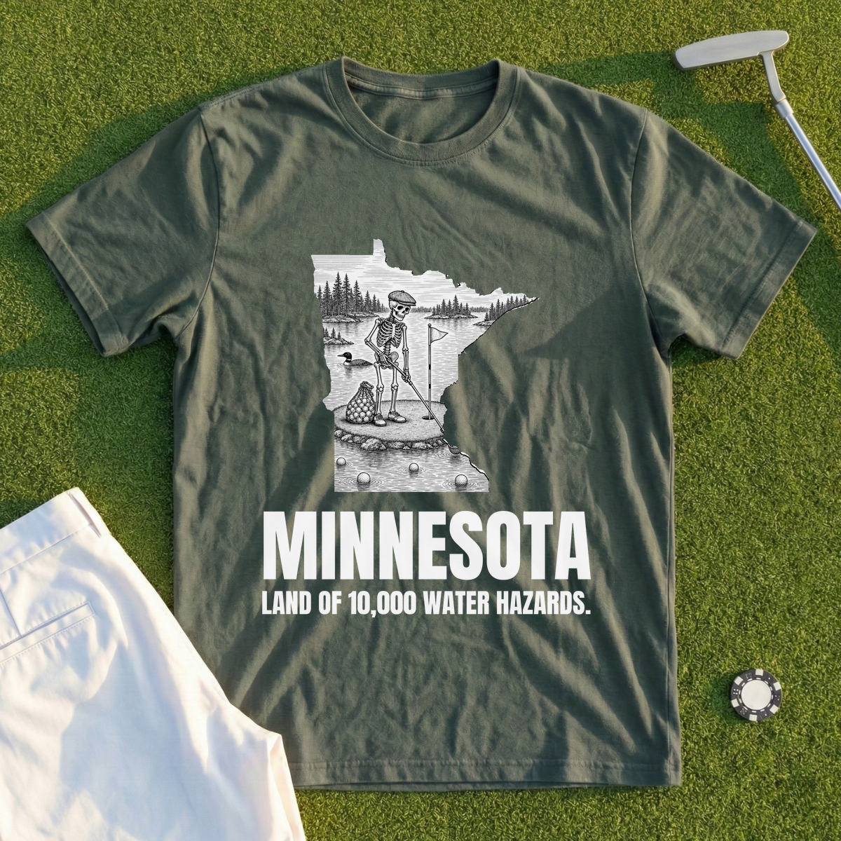 Minnesota Land Of 10,000 Water Hazards Tee