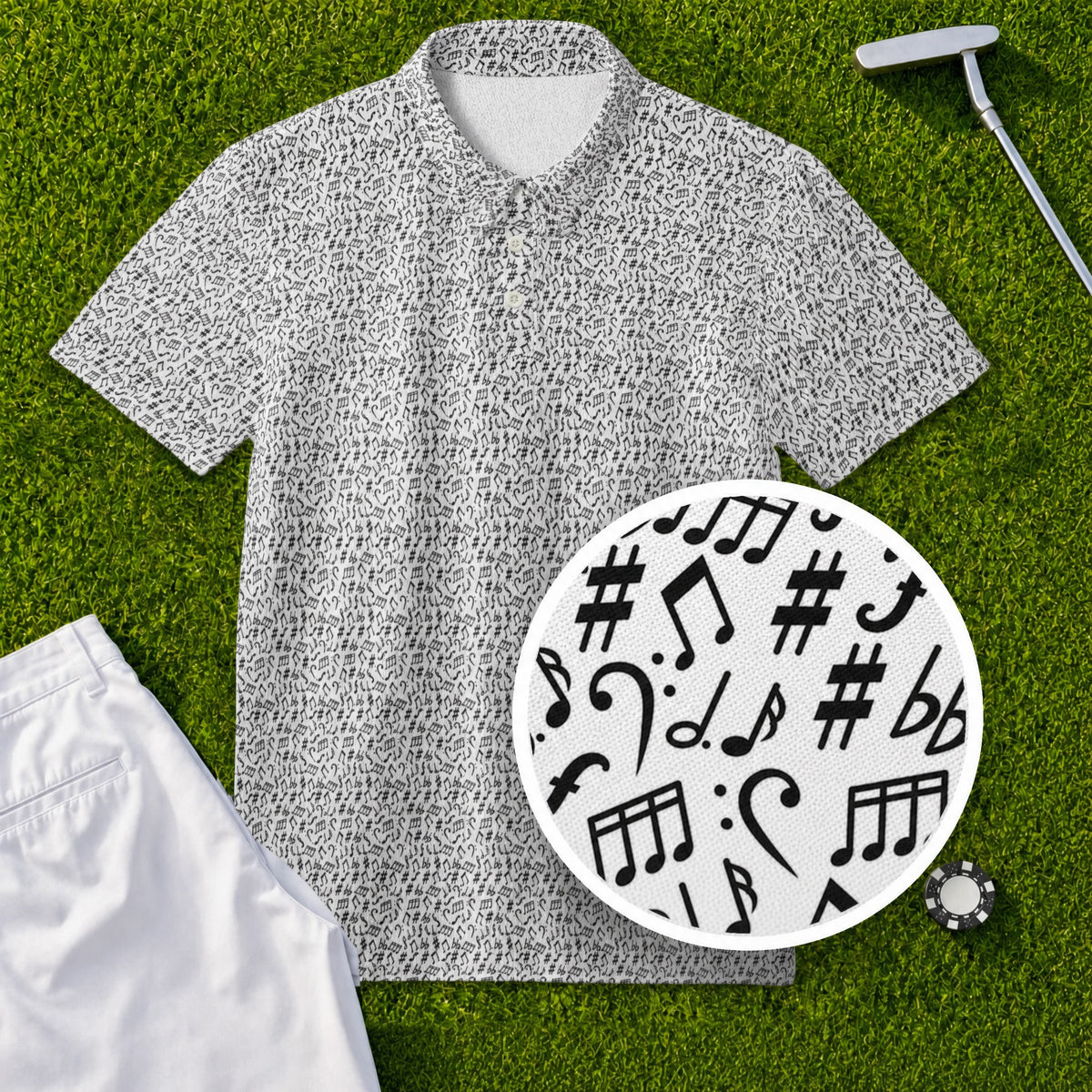 Music Notes Performance Print Polo