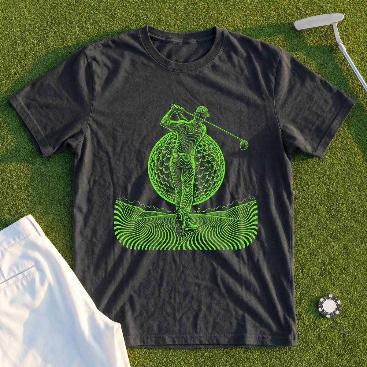 Neon Contour Swing, Giant Ball Tee