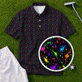 Neon Splatter Performance Print Polo, print close-up