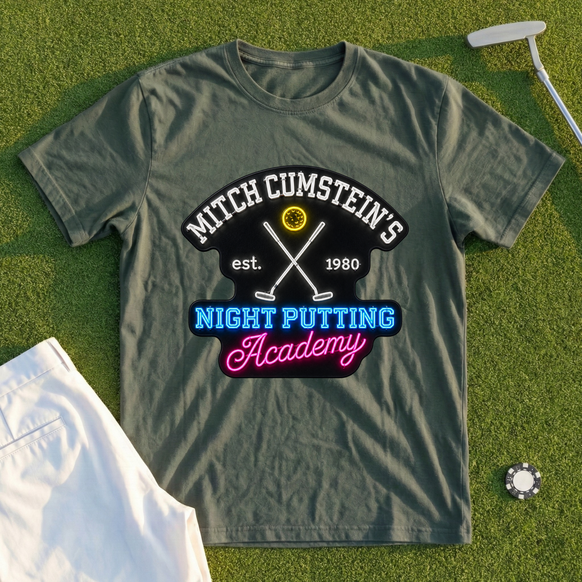 Night Putting Neon Sign Tee