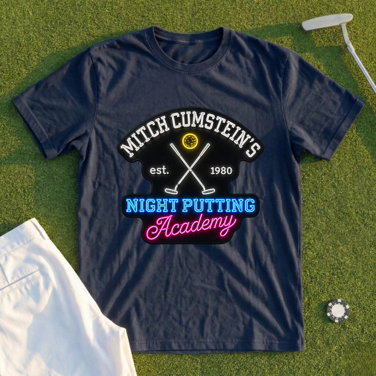 Night Putting Neon Sign Tee