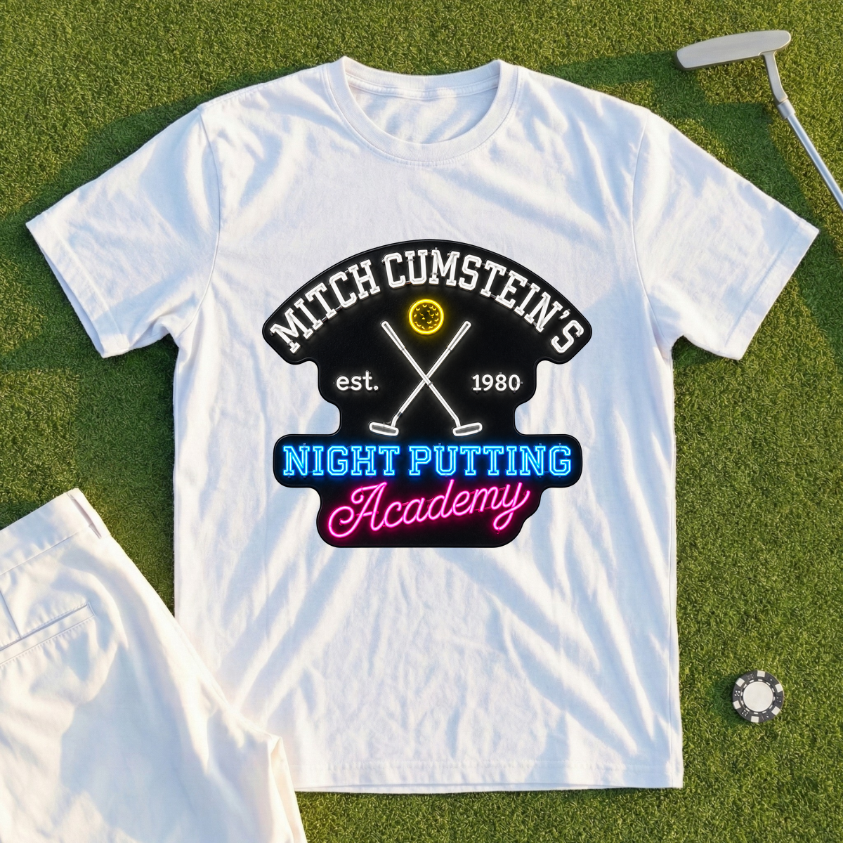 Night Putting Neon Sign Tee