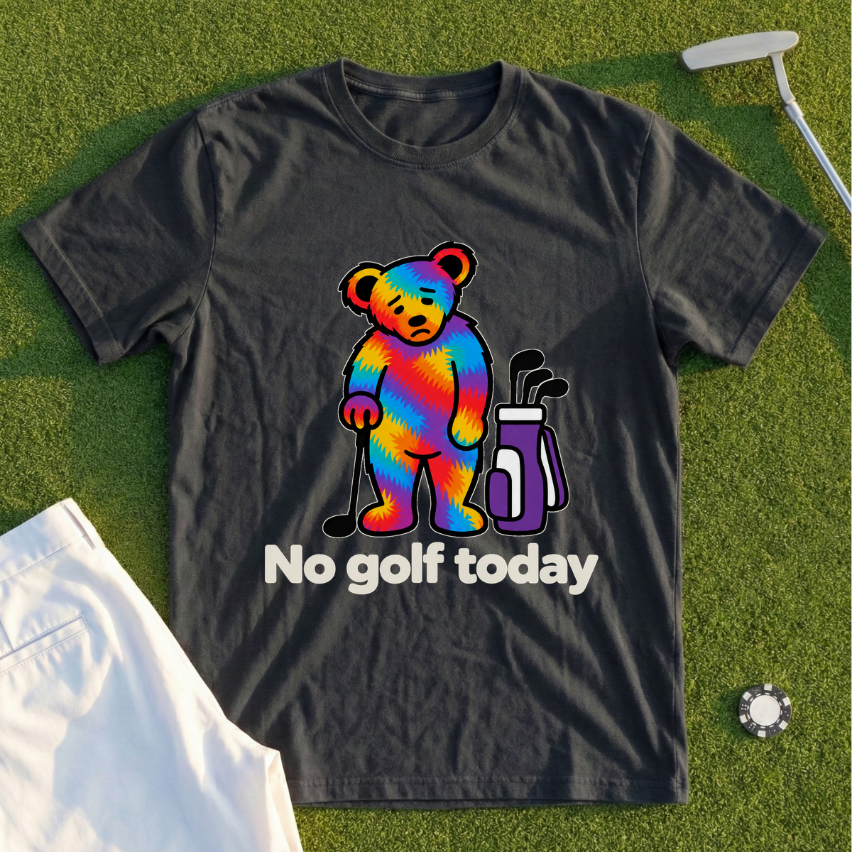 No Golf Today Bear Tee