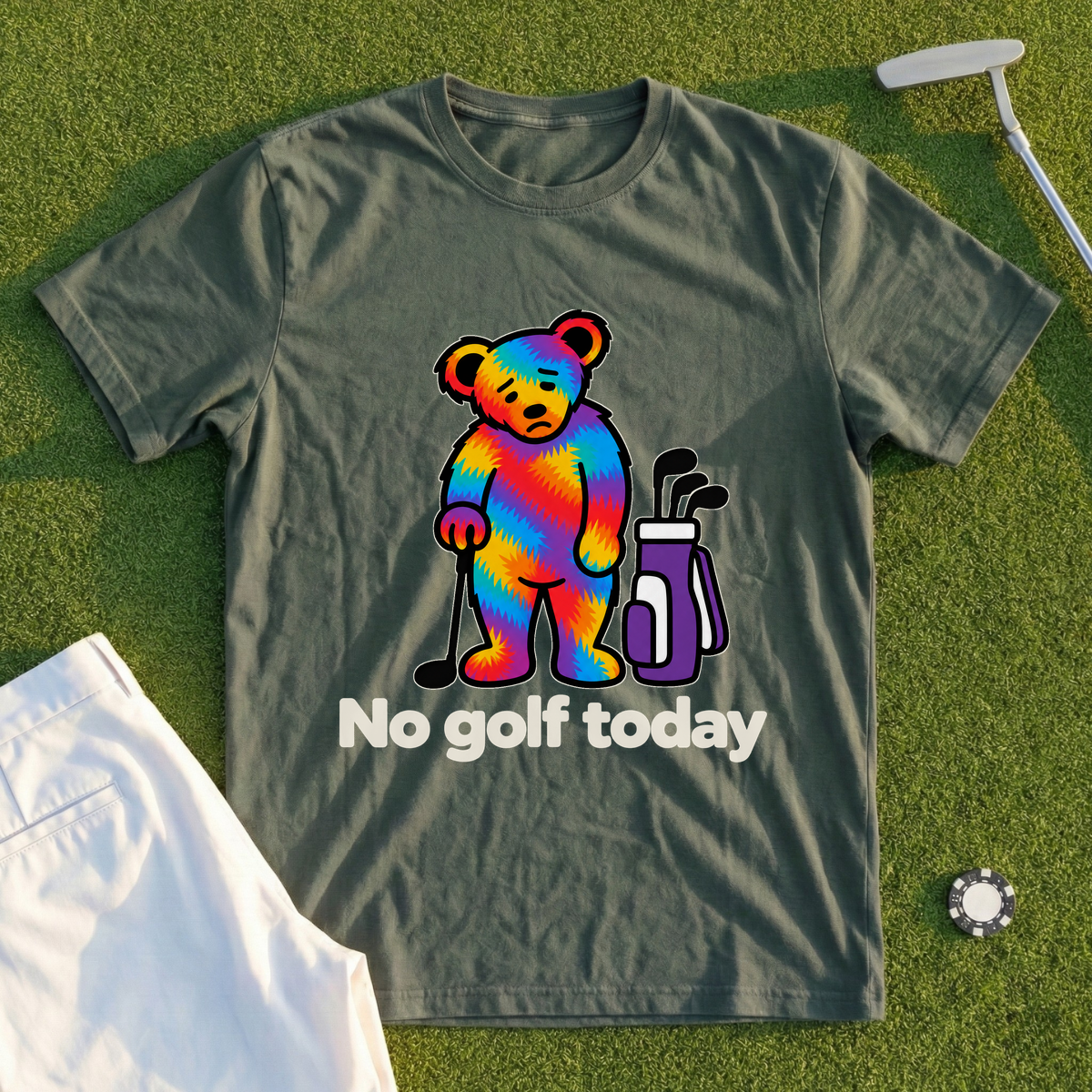 No Golf Today Bear Tee