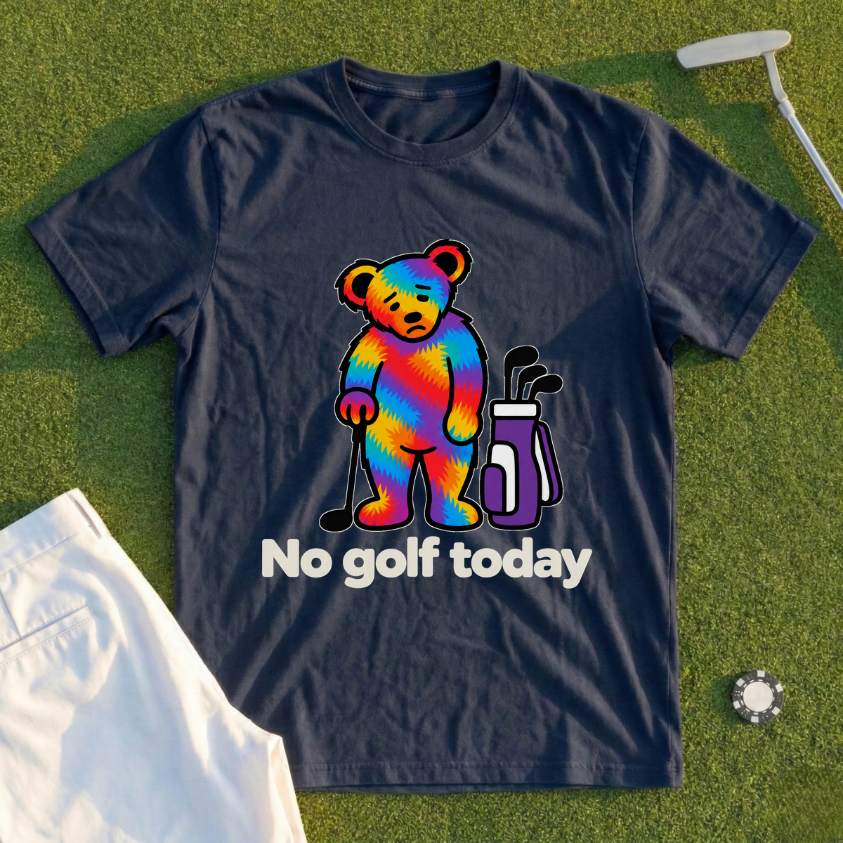 No Golf Today Bear Tee