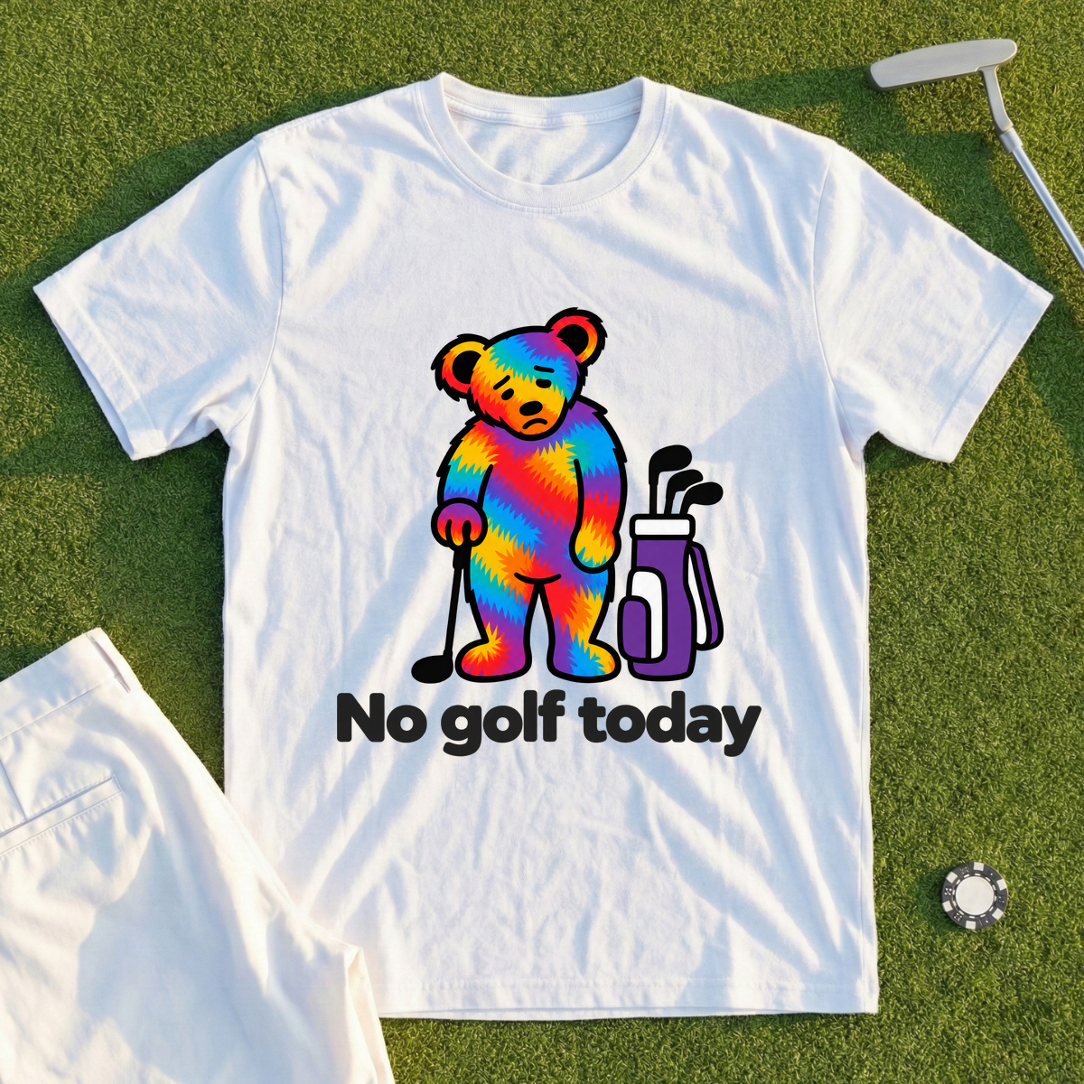 No Golf Today Bear Tee