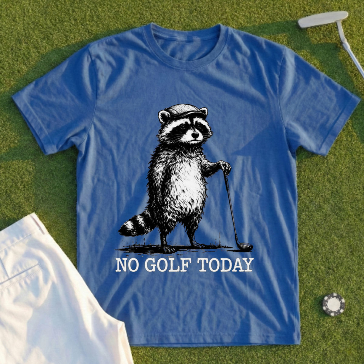 No Golf Today Raccoon Tee
