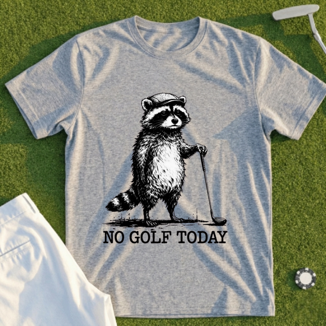 No Golf Today Raccoon Tee