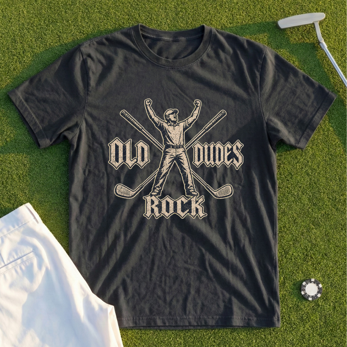 Old Dudes Rock, Distressed Patch Tee