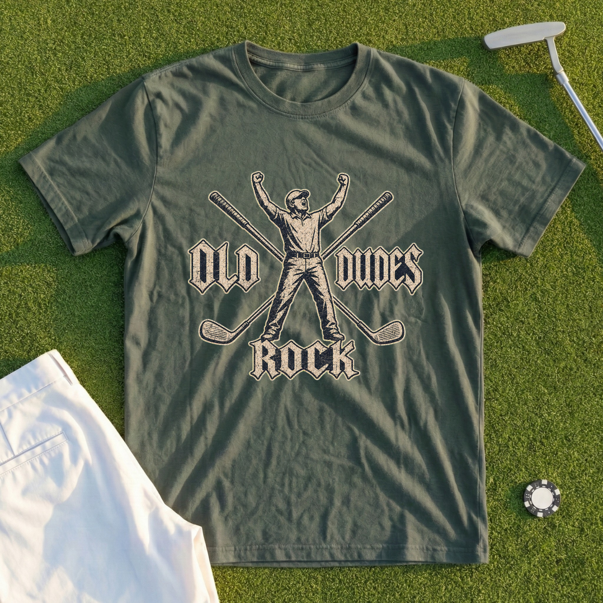 Old Dudes Rock, Distressed Patch Tee