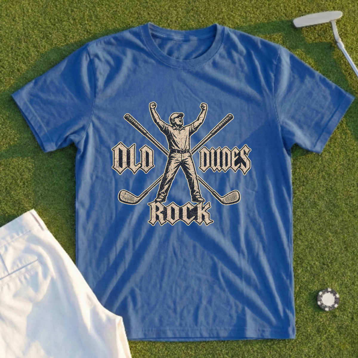 Old Dudes Rock, Distressed Patch Tee