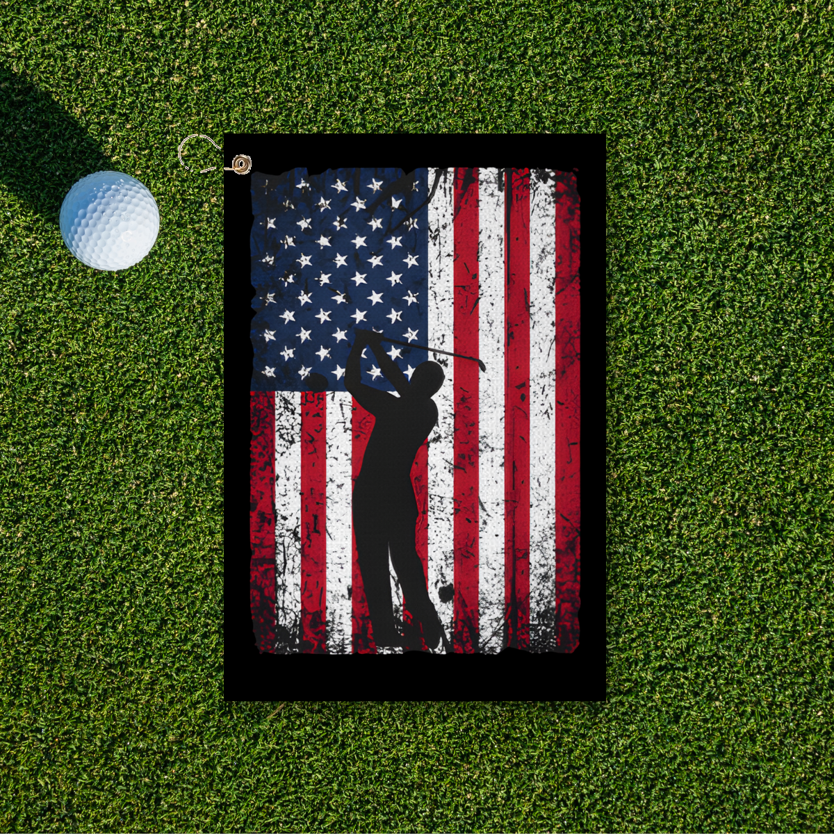 Old Glory Golfer Golf Towel