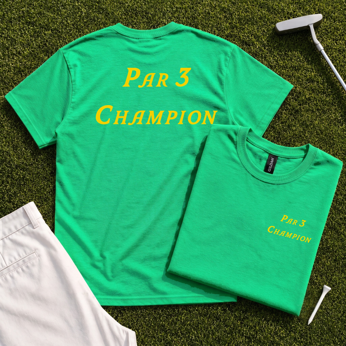 Par 3 Champion Back Print Tee