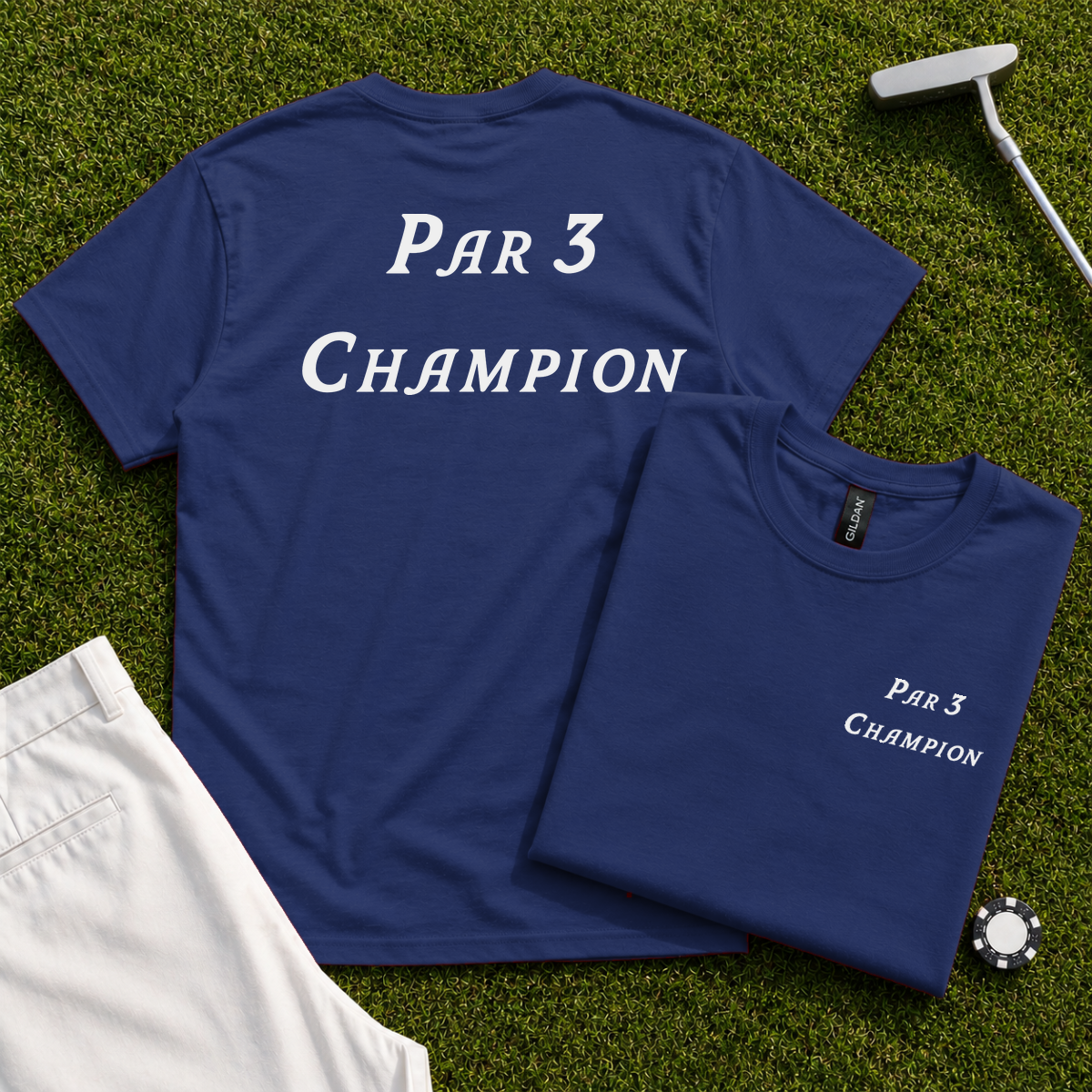 Par 3 Champion Back Print Tee