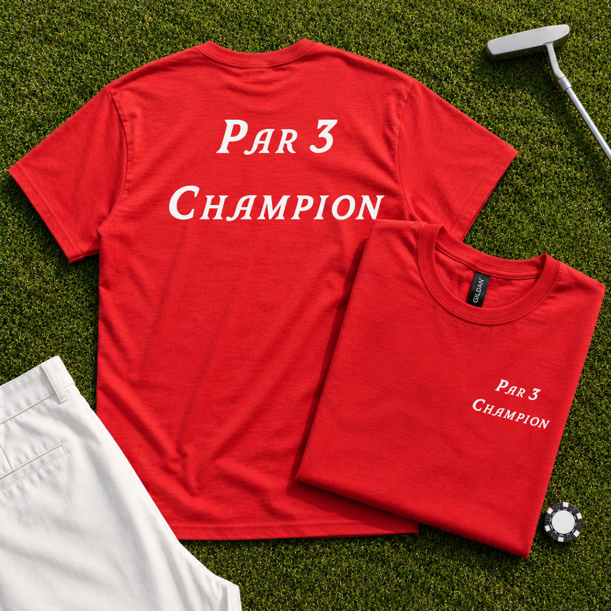 Par 3 Champion Back Print Tee