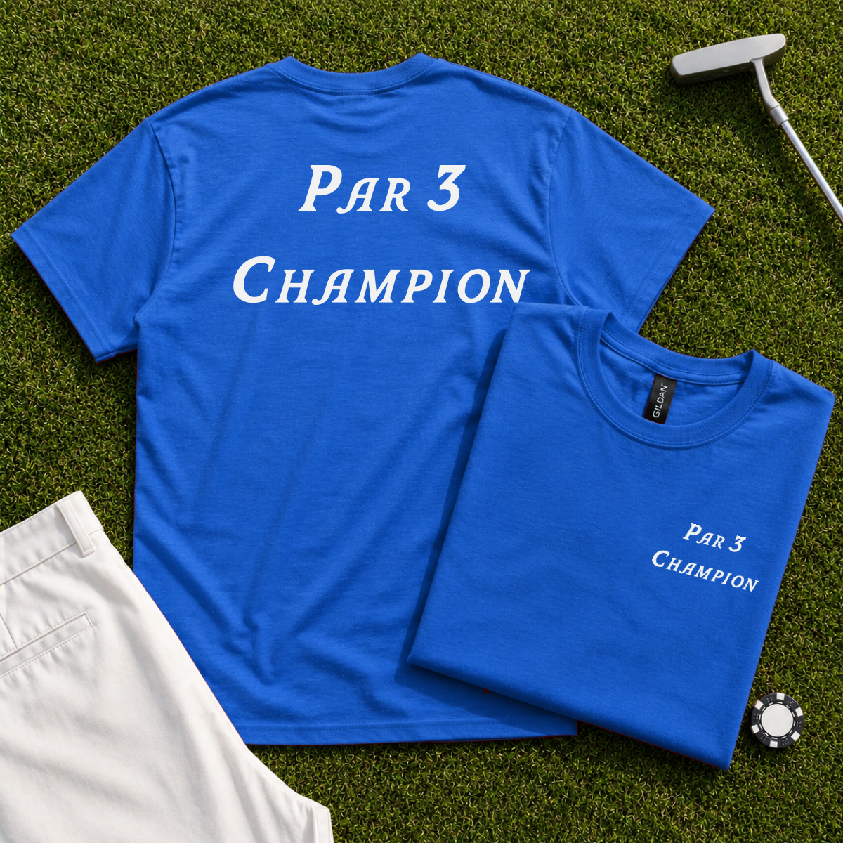 Par 3 Champion Back Print Tee