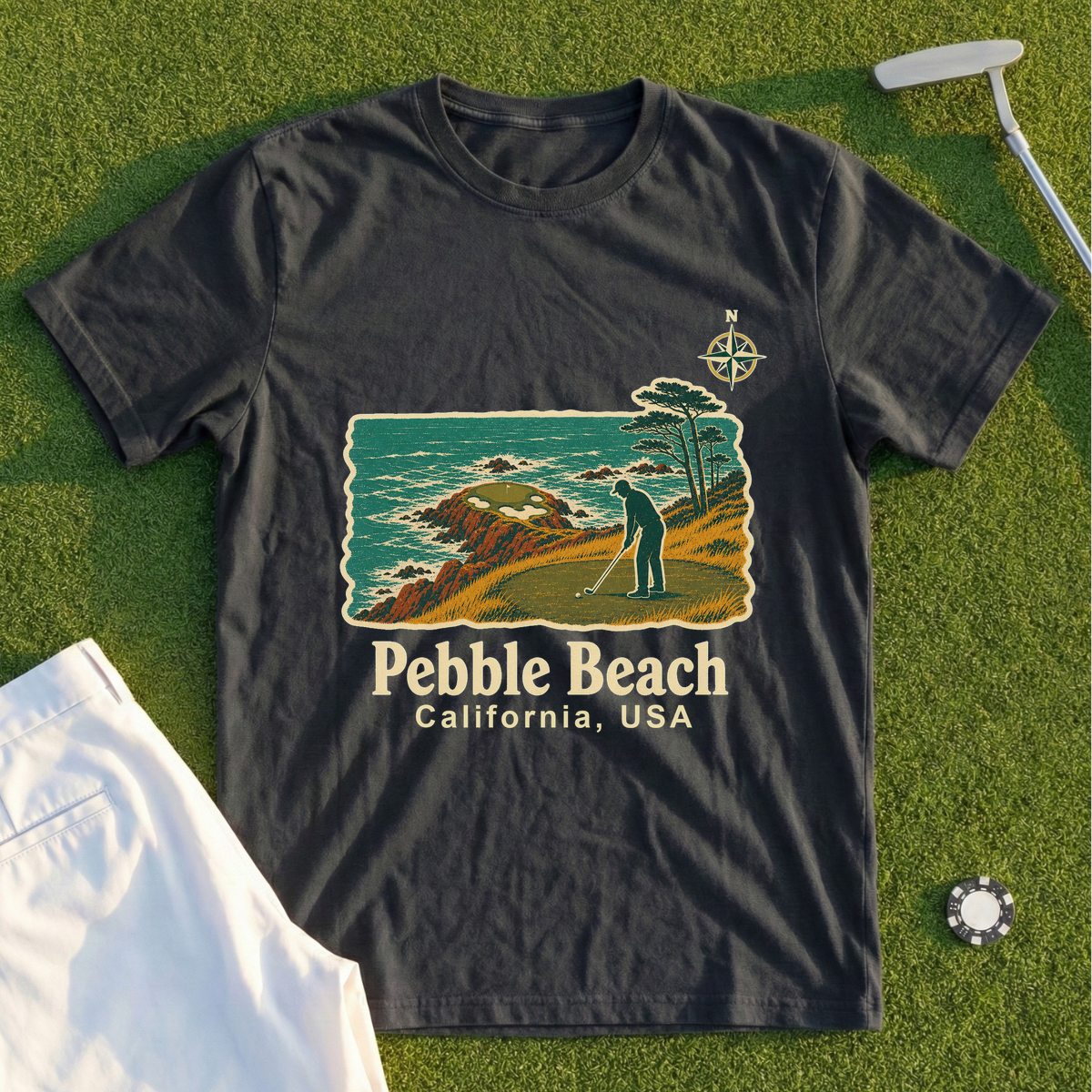 Pebble Beach Travel Poster Tee