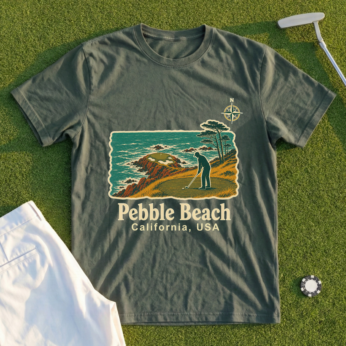 Pebble Beach Travel Poster Tee