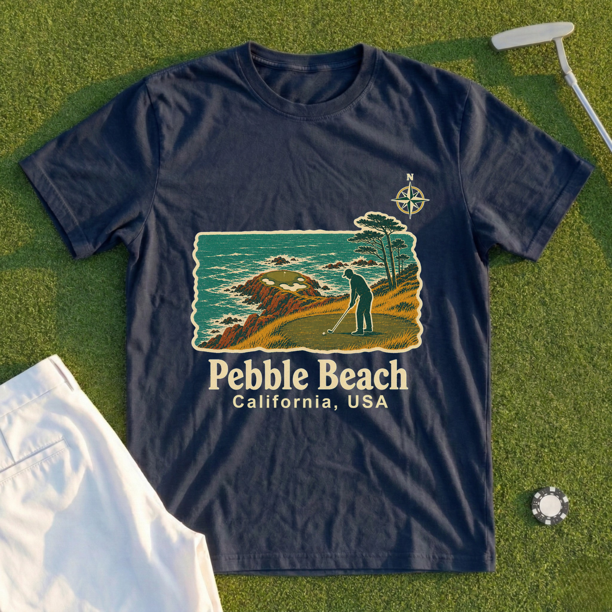 Pebble Beach Travel Poster Tee
