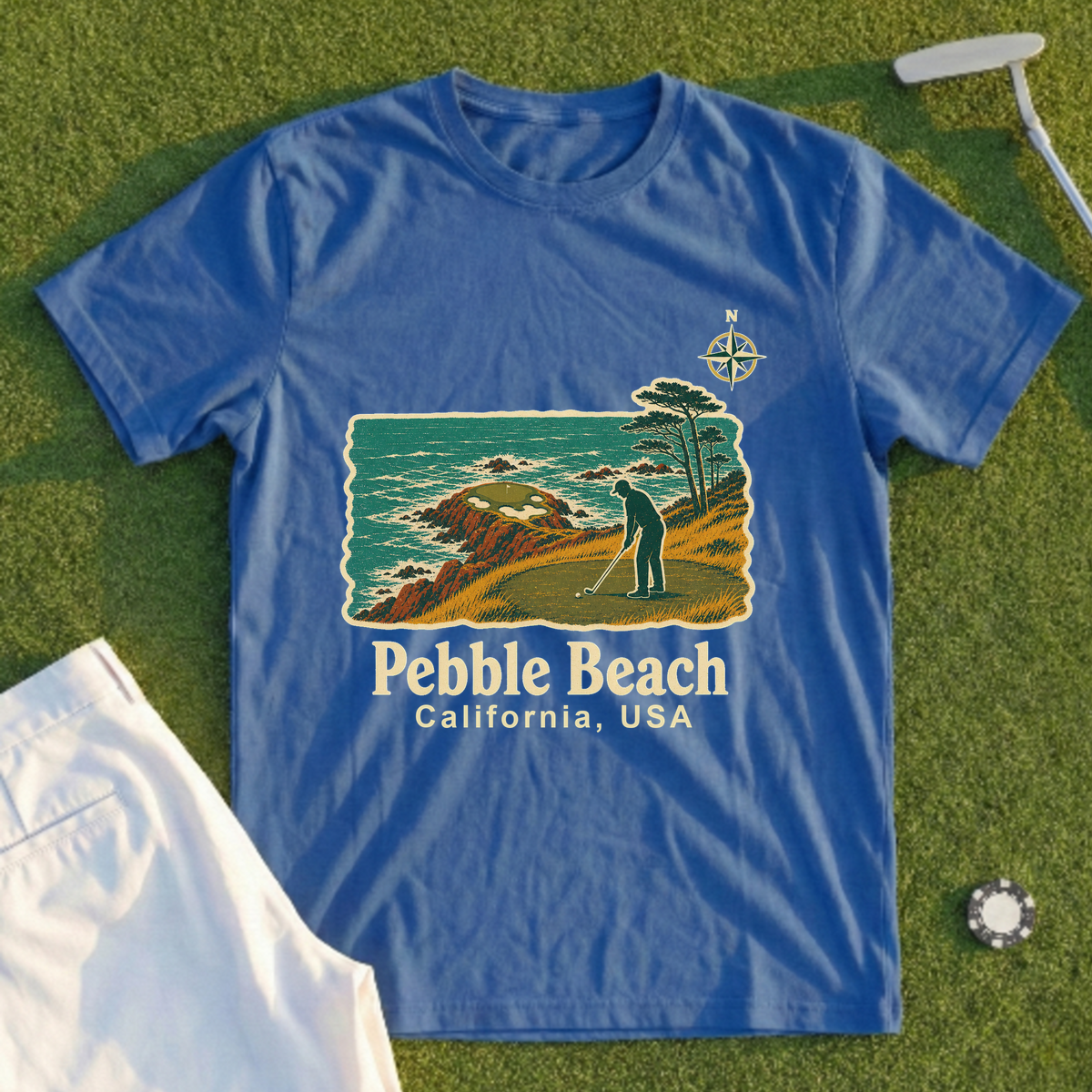 Pebble Beach Travel Poster Tee