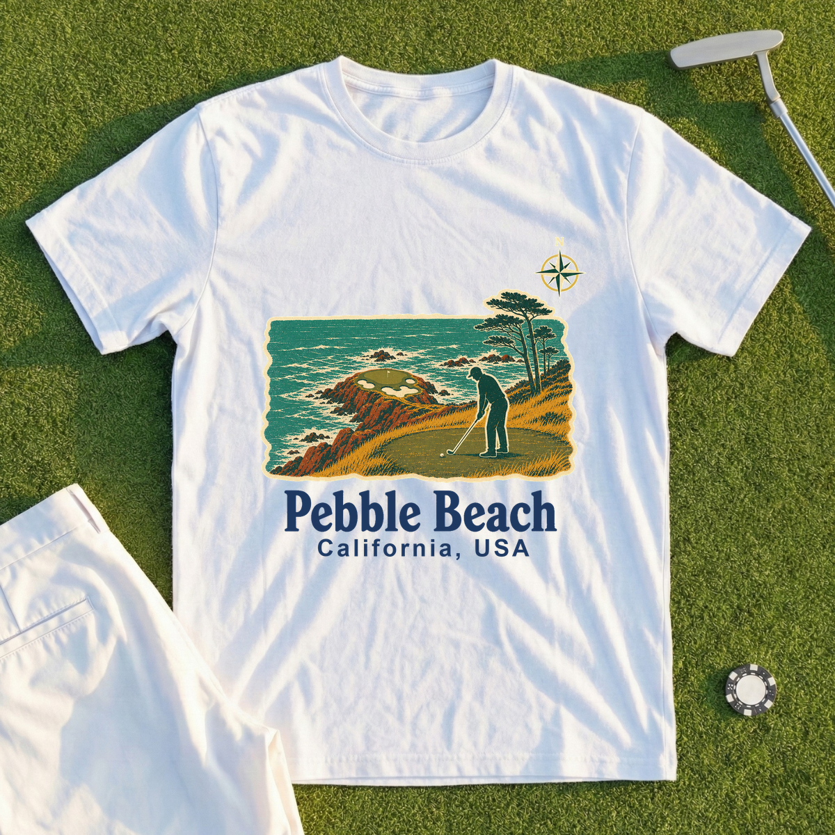 Pebble Beach Travel Poster Tee