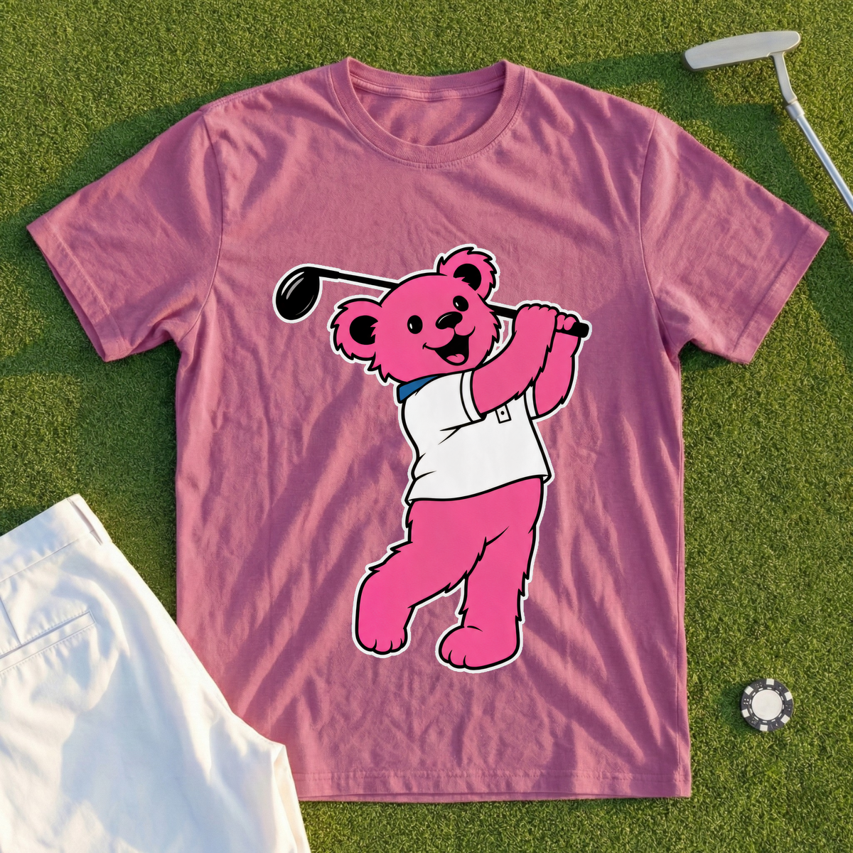 Pink Bear Bomber Tee