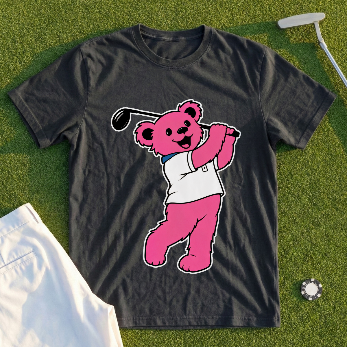 Pink Bear Bomber Tee