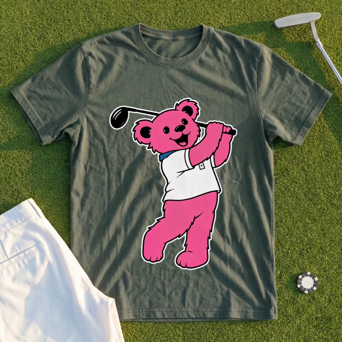 Pink Bear Bomber Tee