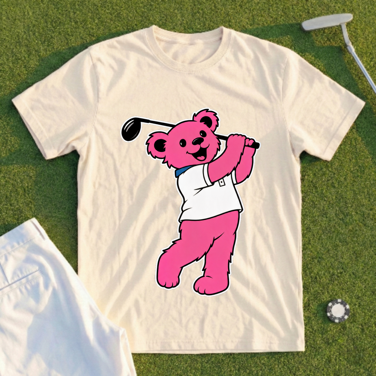 Pink Bear Bomber Tee