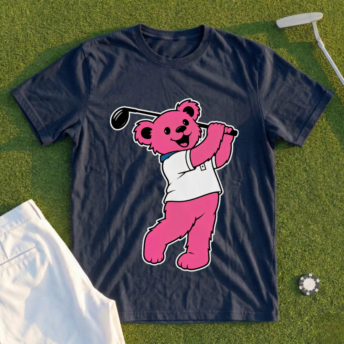 Pink Bear Bomber Tee