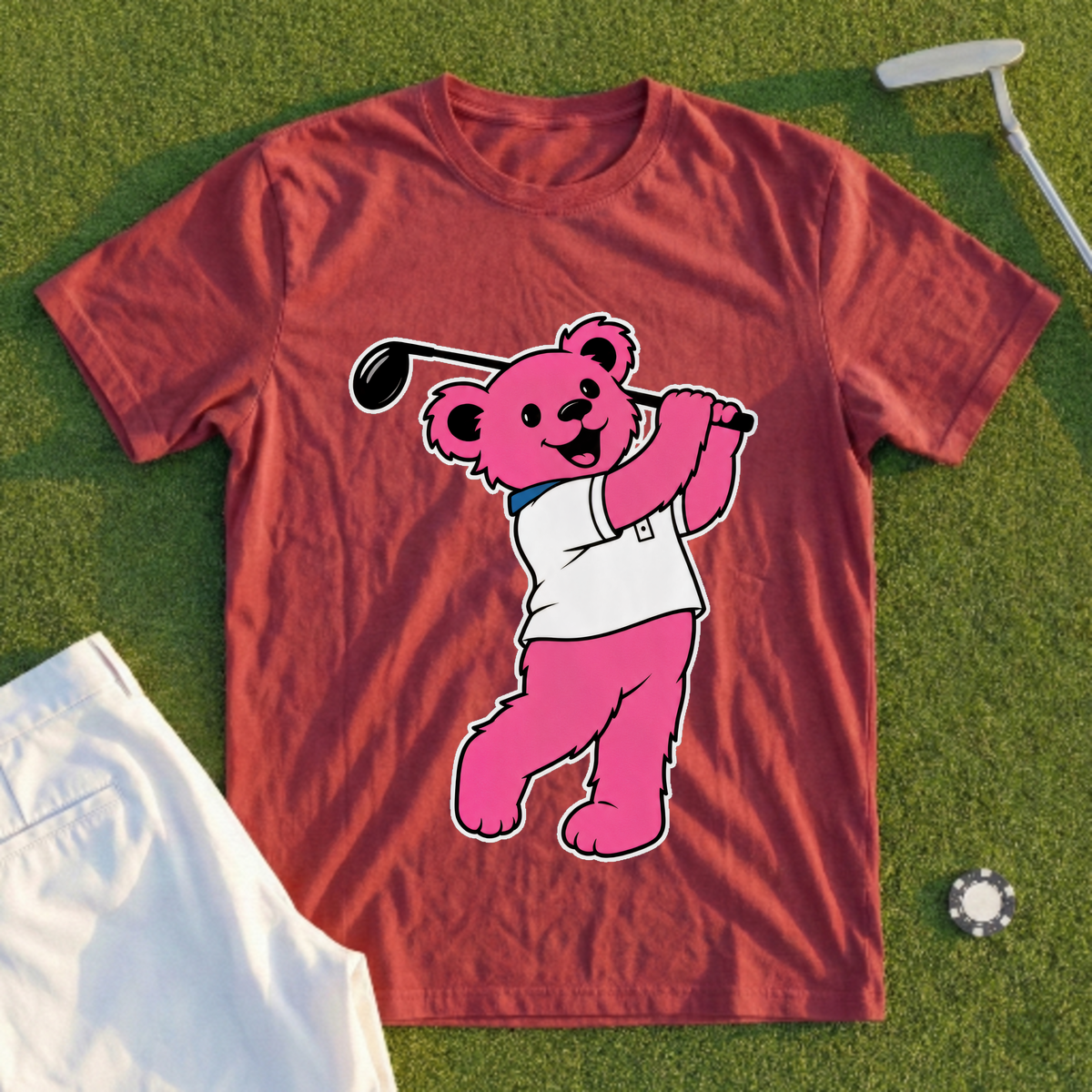 Pink Bear Bomber Tee