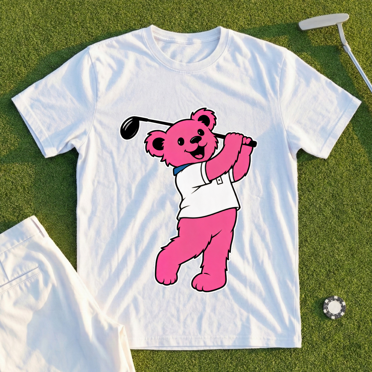 Pink Bear Bomber Tee