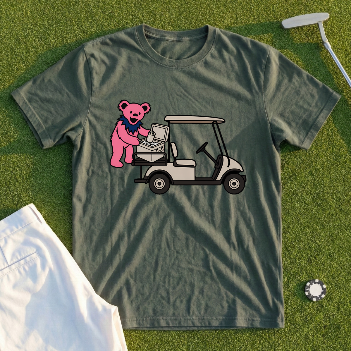 Pink Bear's Post-Round Cooler Ice Grab Tee