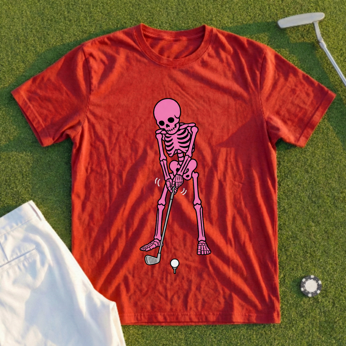 Pink Skeleton's Grip Check Tee