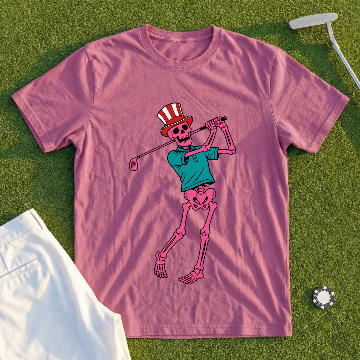 Pink Skeleton Swing Tee