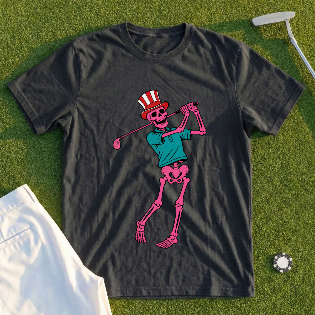 Pink Skeleton Swing Tee