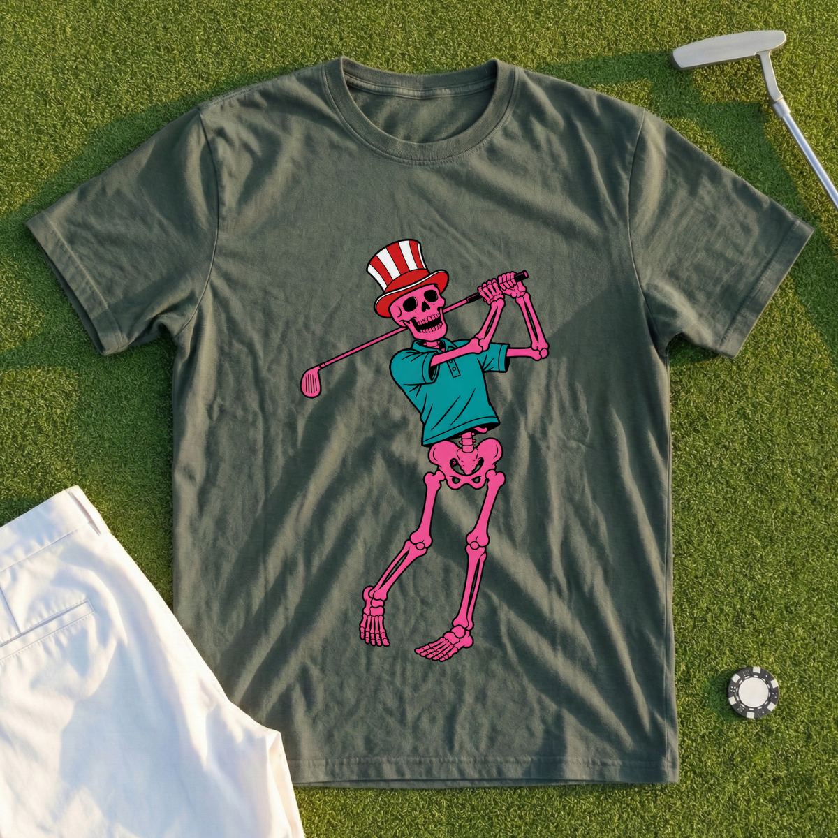 Pink Skeleton Swing Tee